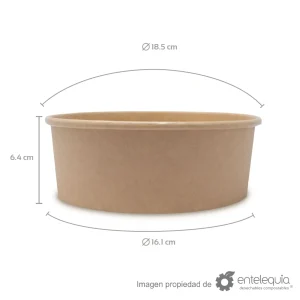 Contenedor de papel kraft de 43oz