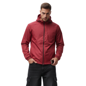 Cortavientos Impermeable Hombre Rojo